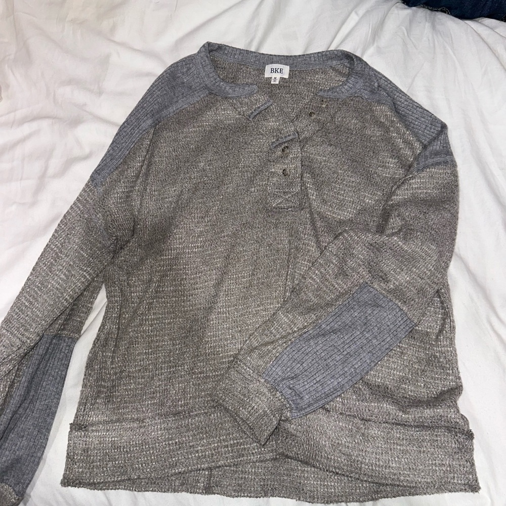 BKE Heathered Gray Henley Shirt